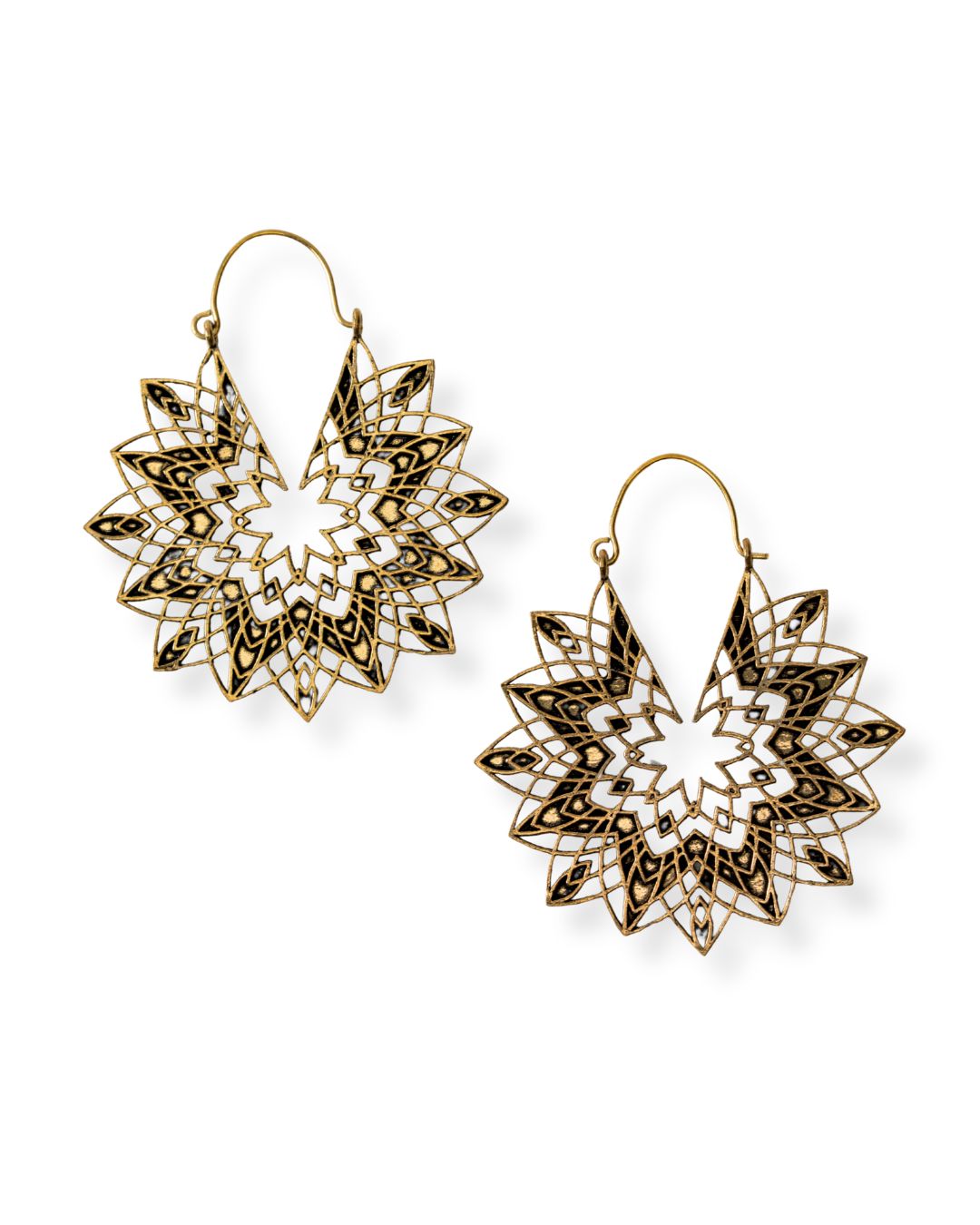 Sunweave – Sunburst Brass Statement Earrings - JUNUKA