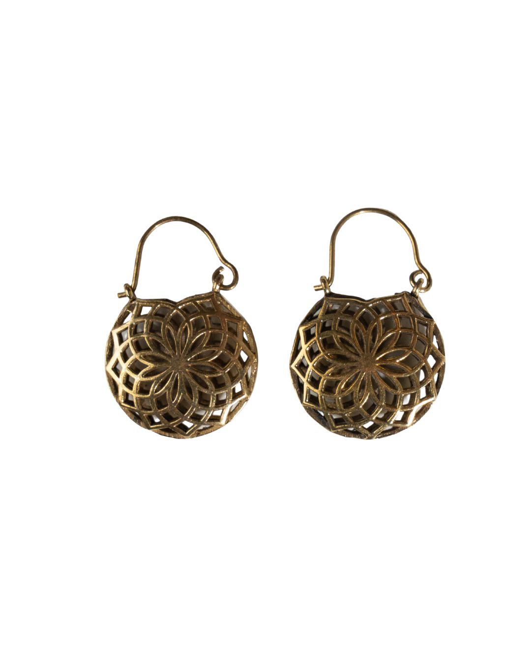 Mandara – Mandala-Inspired Brass Hoop Earrings - JUNUKA