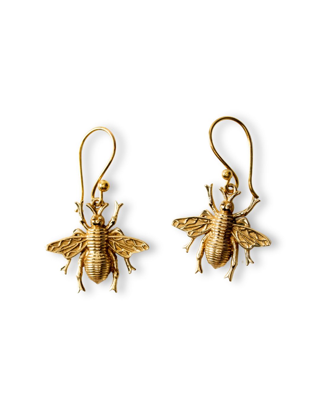 Mou – Honey Bee Brass Drop Earrings - JUNUKA