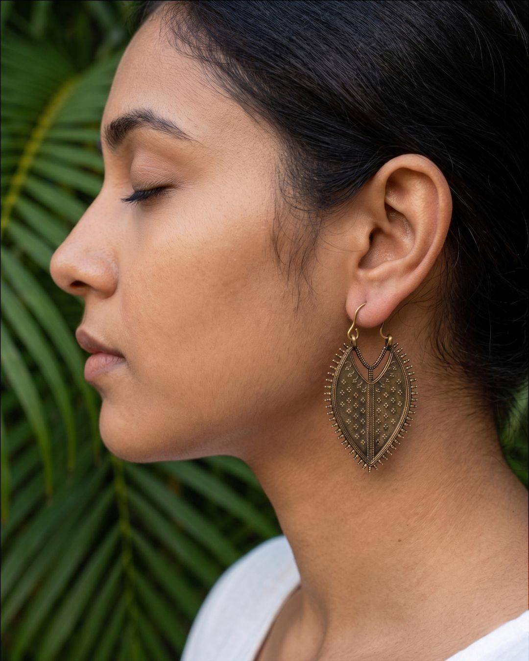 Aegis - Shield-Inspired Brass Statement Earrings - JUNUKA
