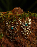 Wildhart – Geometric Stag Brass Statement Earrings - JUNUKA