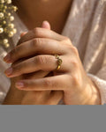 Rosevine – Minimal Floral Brass Ring
