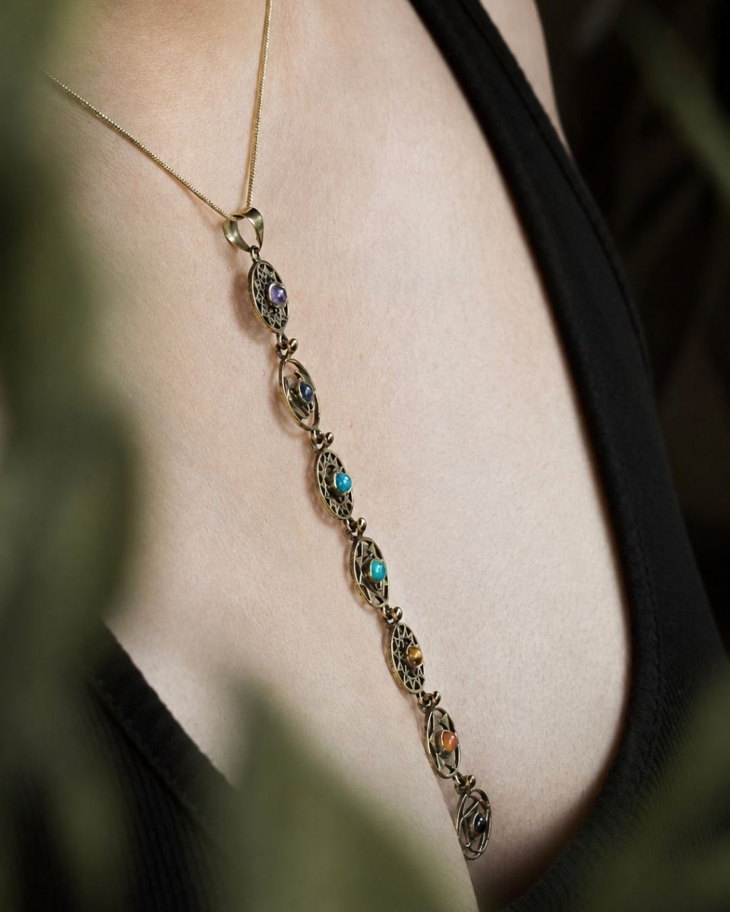 Saptara – Seven Chakra Pendant Necklace with 18-Inch Chain - JUNUKA