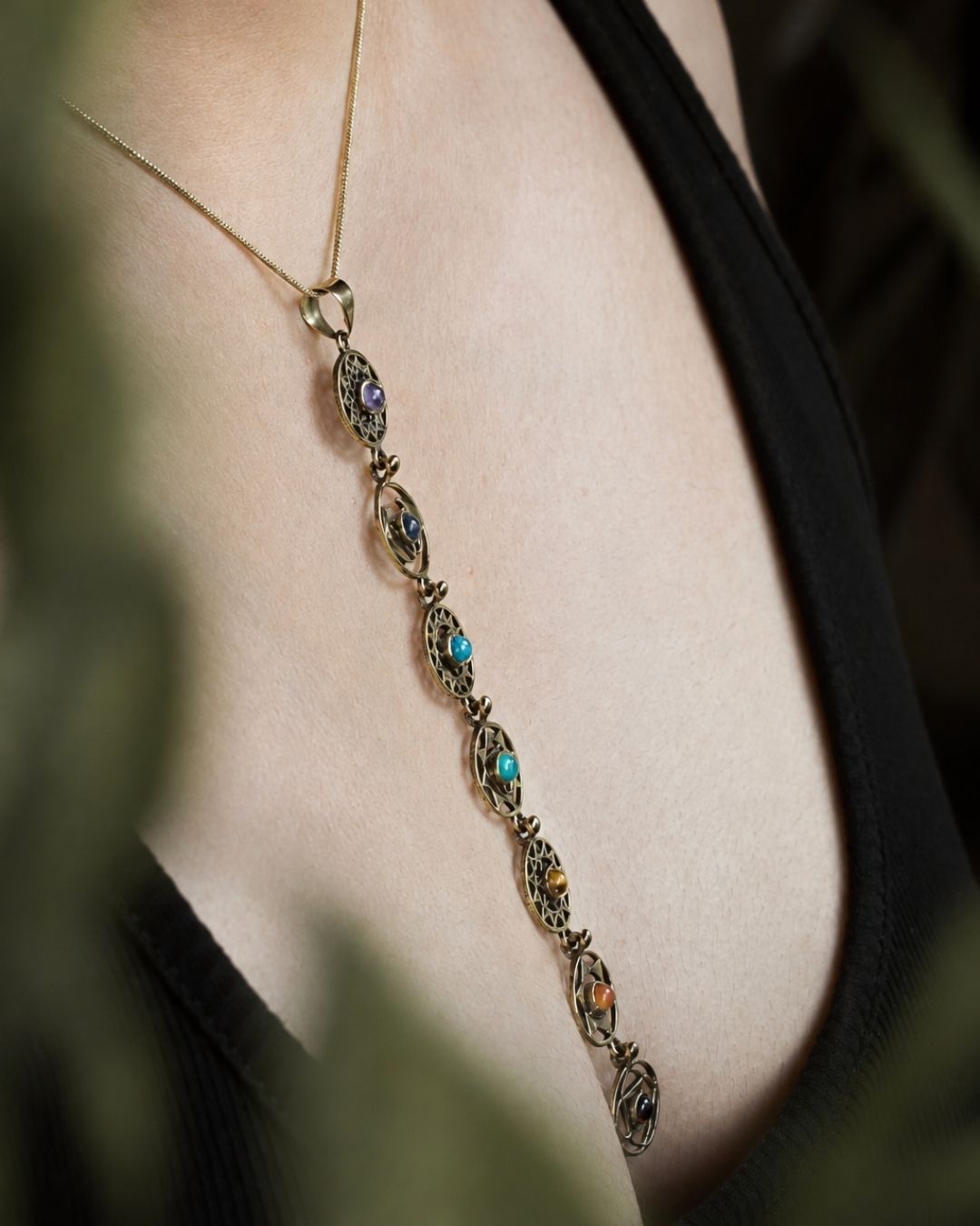 Saptara – Seven Chakra Pendant Necklace with 18-Inch Chain - JUNUKA
