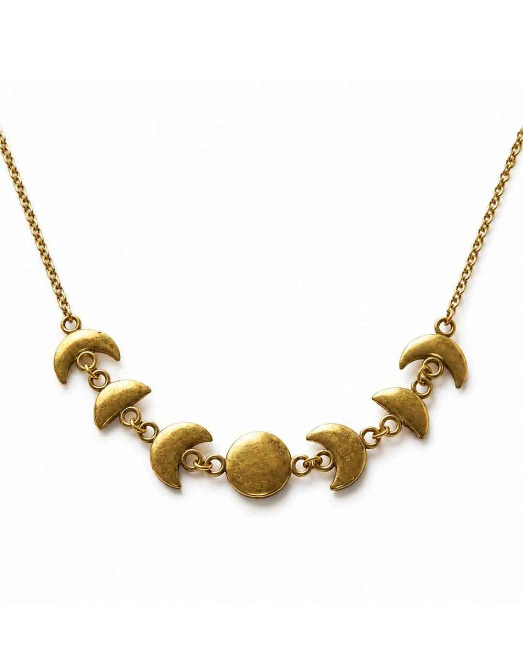 Lunara – Moon Phase Brass Necklace