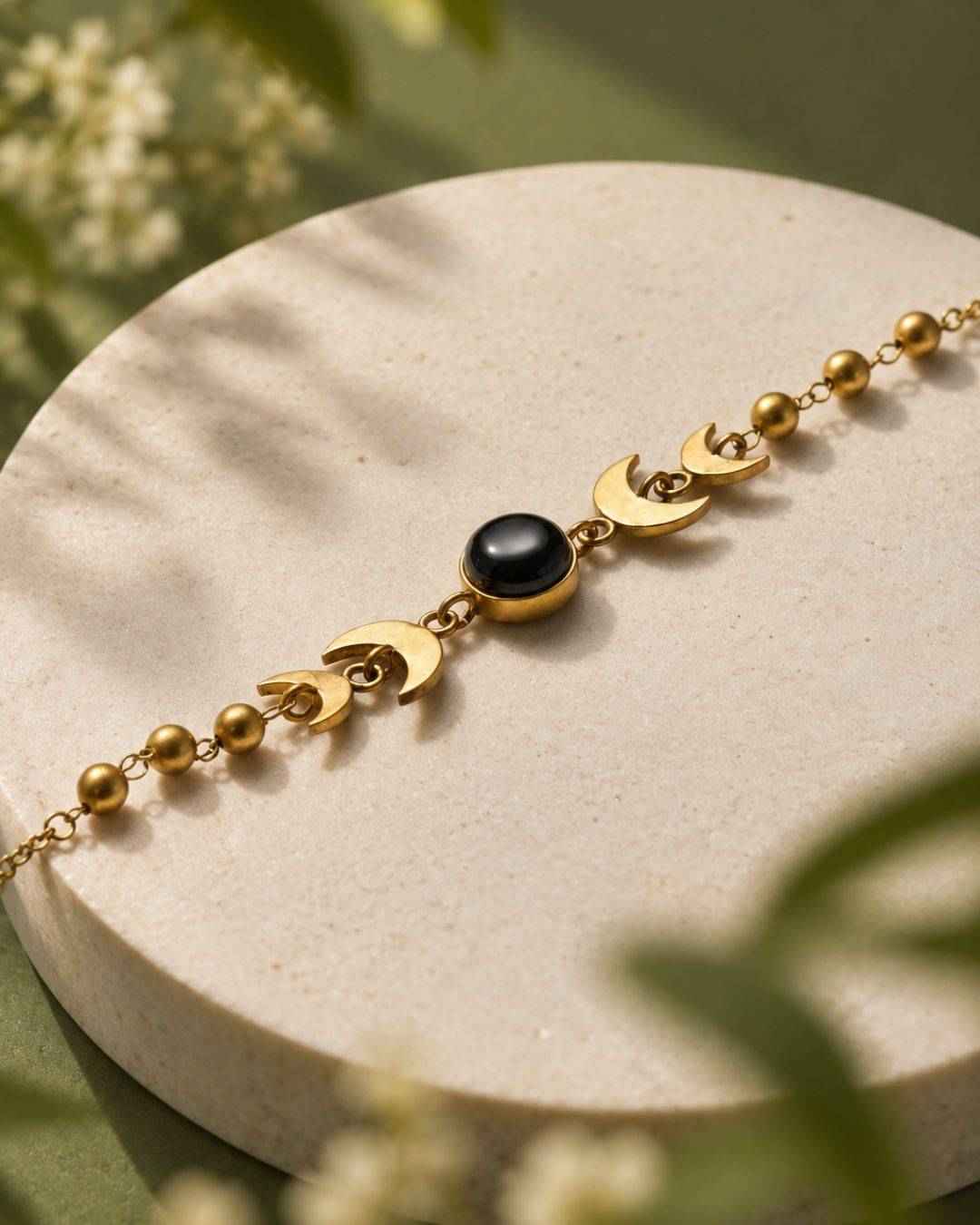Moontide – Crescent Brass Choker Necklace