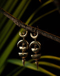 Moonpath – Moon Phase Brass Dangle Earrings - JUNUKA