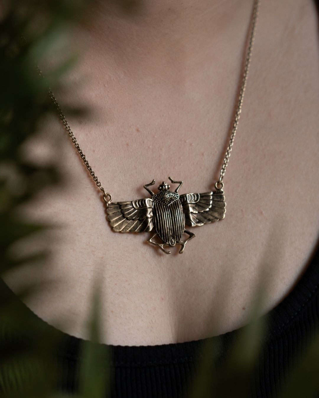 Scarabé – Winged Scarab Statement Necklace - JUNUKA