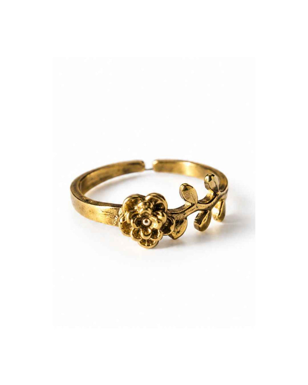 Rosevine – Minimal Floral Brass Ring