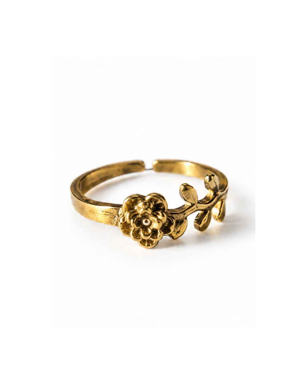Rosevine – Minimal Floral Brass Ring