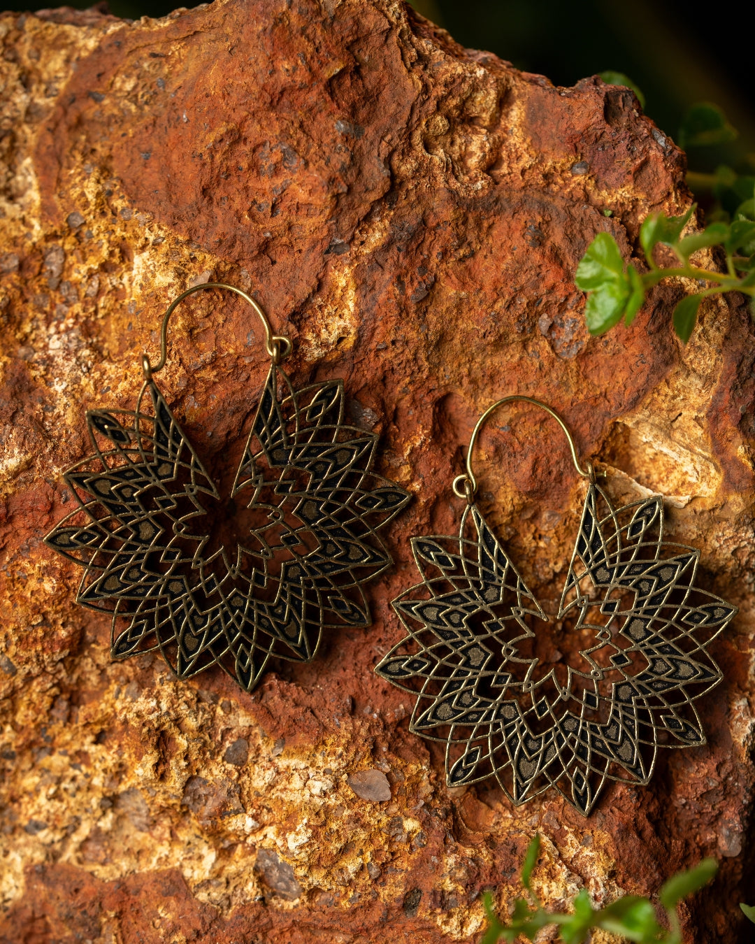 Sunweave – Sunburst Brass Statement Earrings - JUNUKA