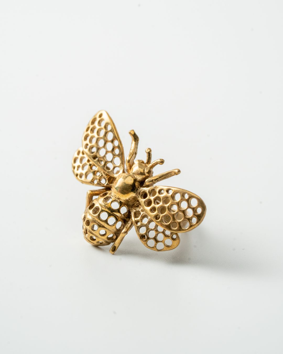 Wild Nectar – Honey Bee Brass Statement Ring - JUNUKA