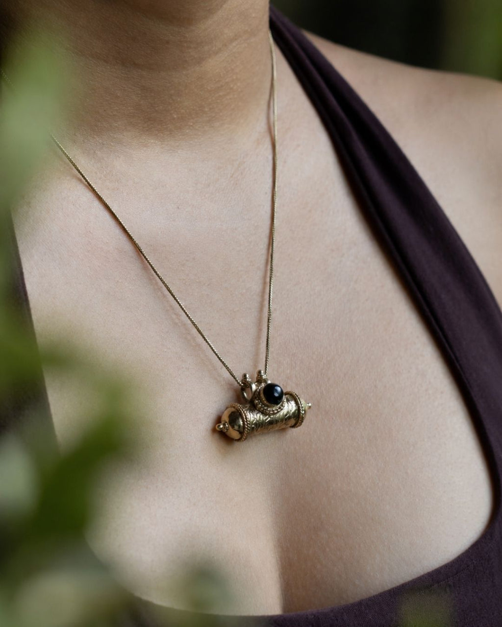 Keepsake – Gemstone Cylinder Pendant Necklace with Chain - JUNUKA