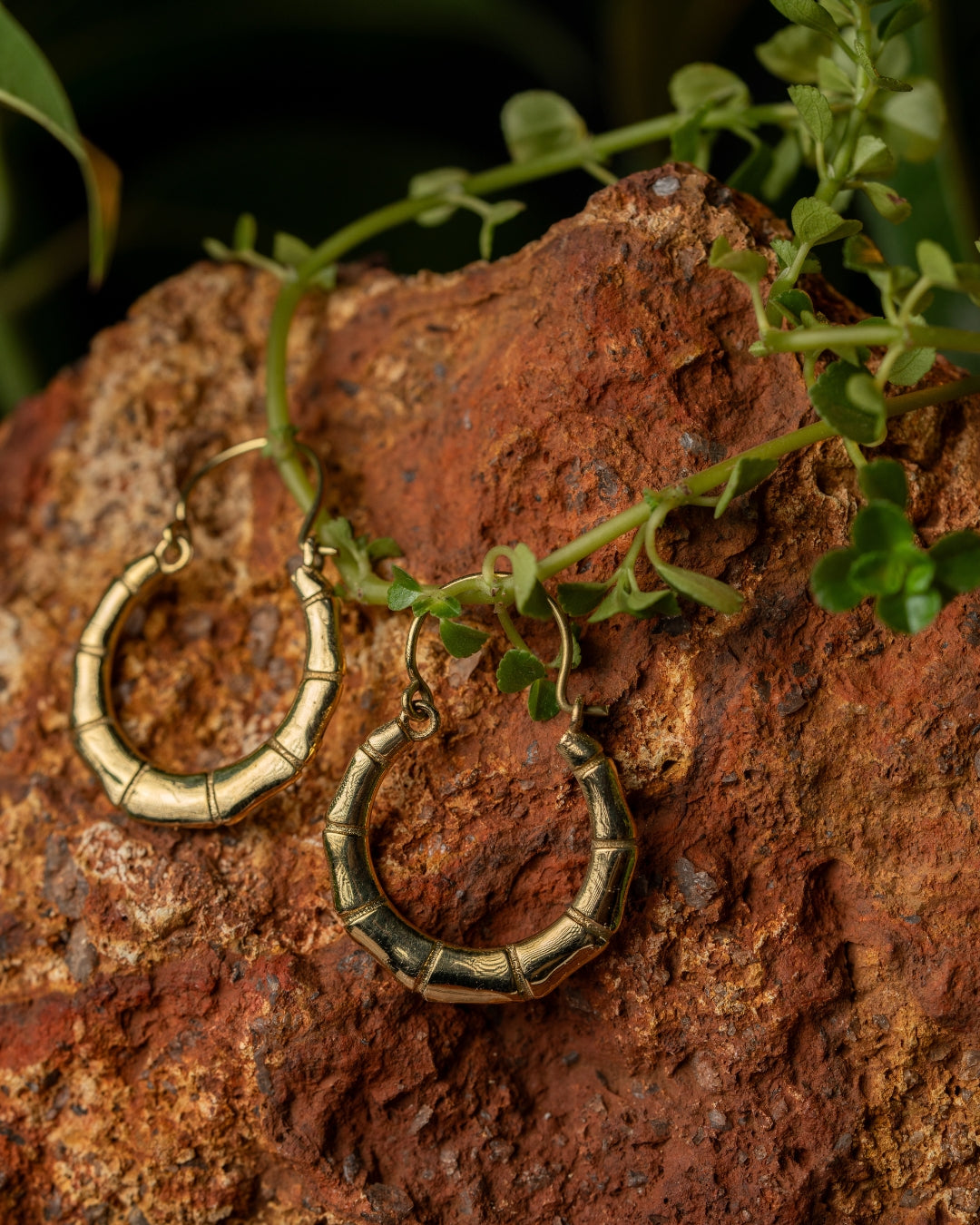 Nomada – Brass Hoop Earrings - JUNUKA