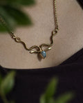 Coilbound – Snake Gemstone Pendant Necklace with Adjustable Chain - JUNUKA