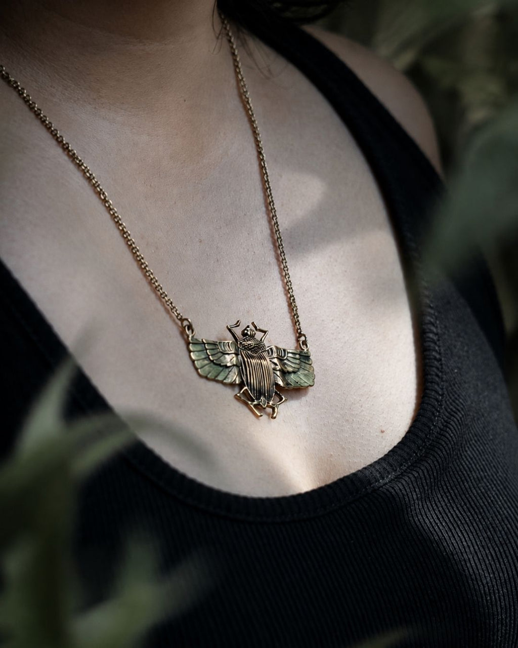 Scarabé – Winged Scarab Statement Necklace - JUNUKA