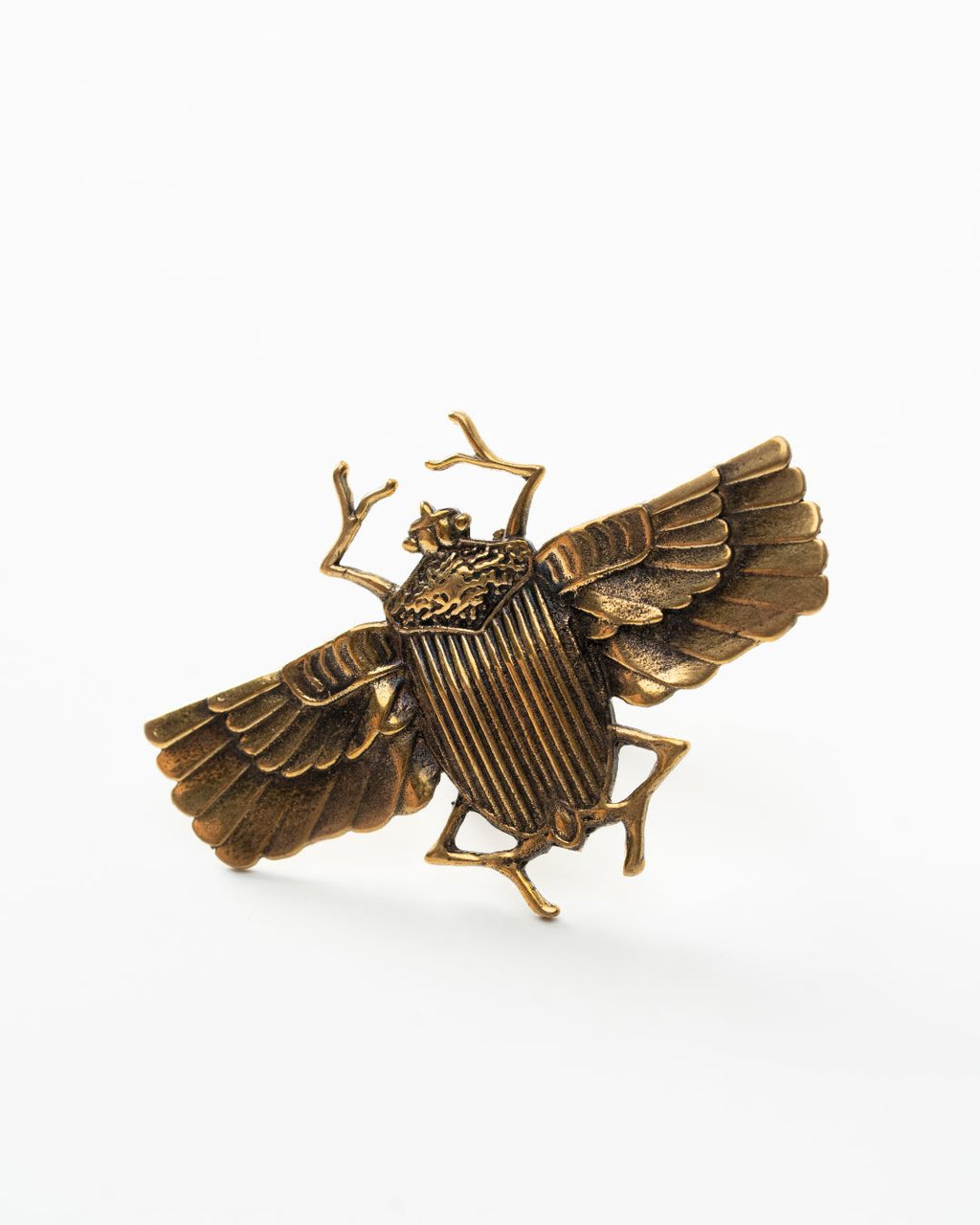 Scarabé – Oversized Winged Scarab Brass Statement Ring - JUNUKA