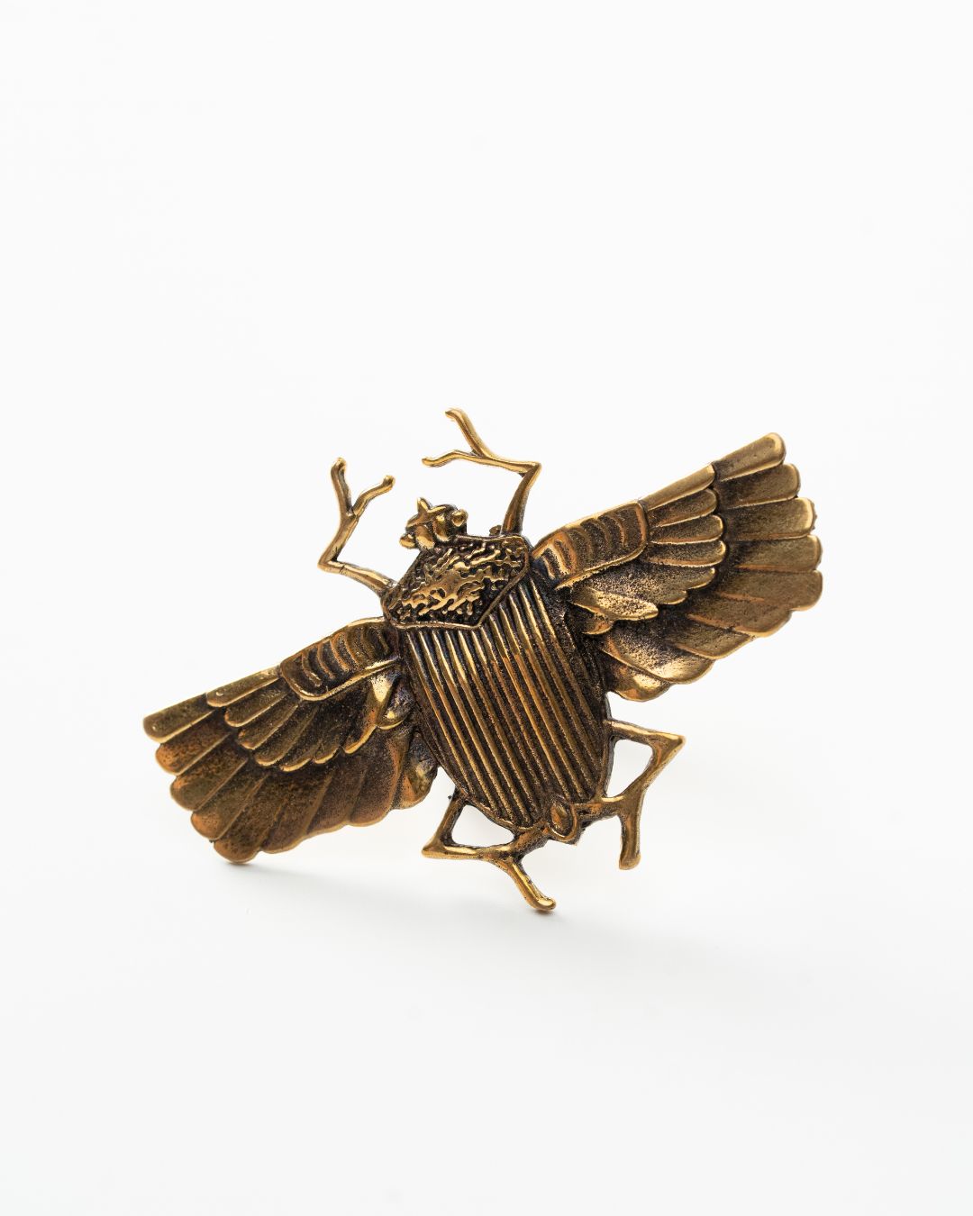 Scarabé – Oversized Winged Scarab Brass Statement Ring - JUNUKA
