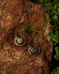Rosara - Antique Brass Floral Statement Earrings - JUNUKA
