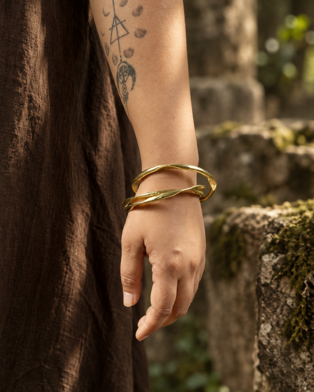 Sangam – Three-Band Brass Bangle