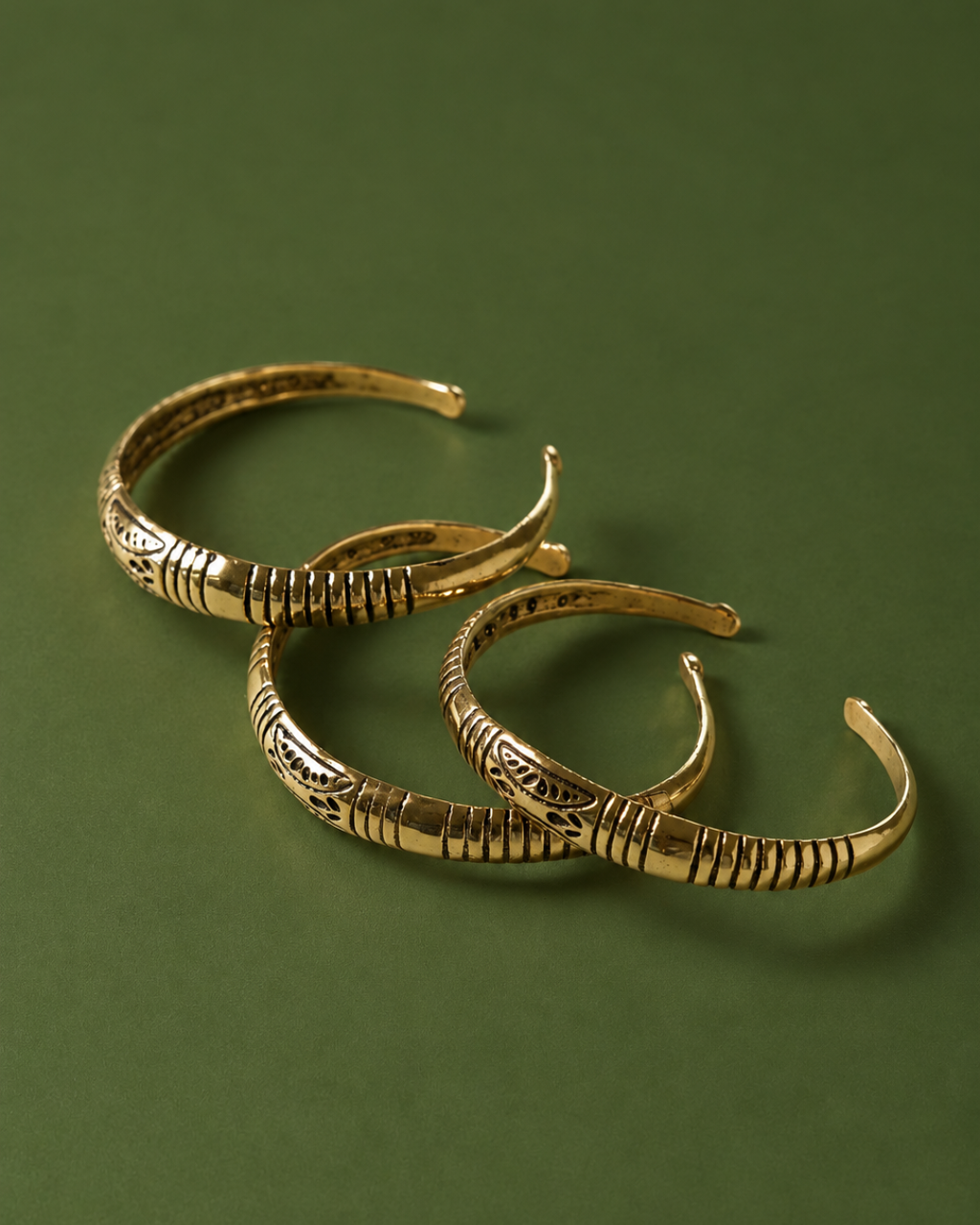 Mati – Tribal Pattern Brass Cuff Bangle