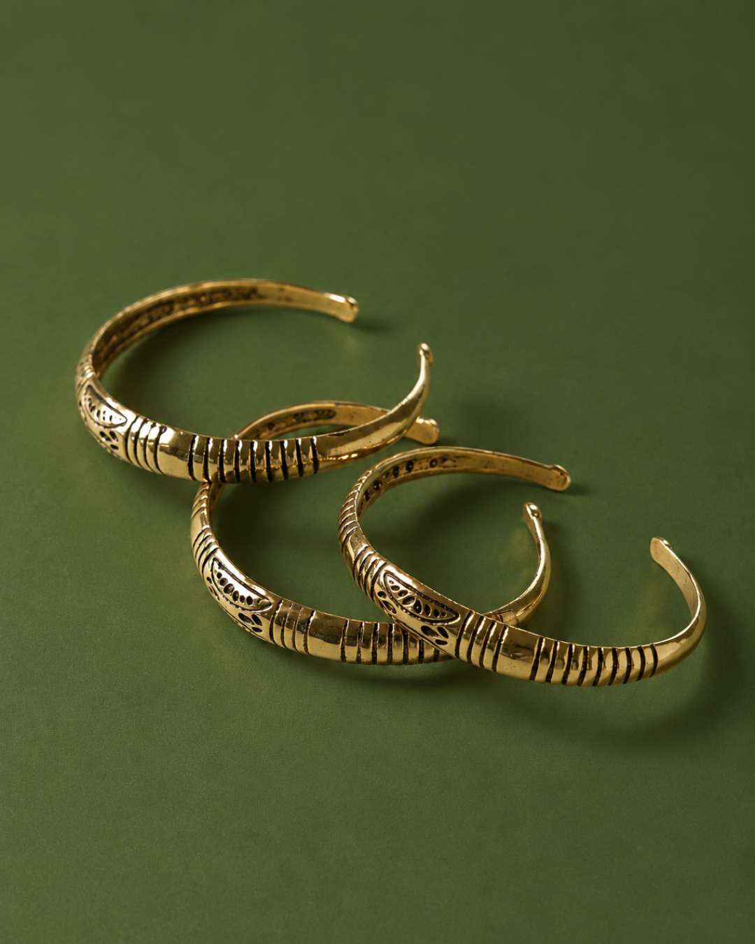 Mati – Tribal Pattern Brass Cuff Bangle