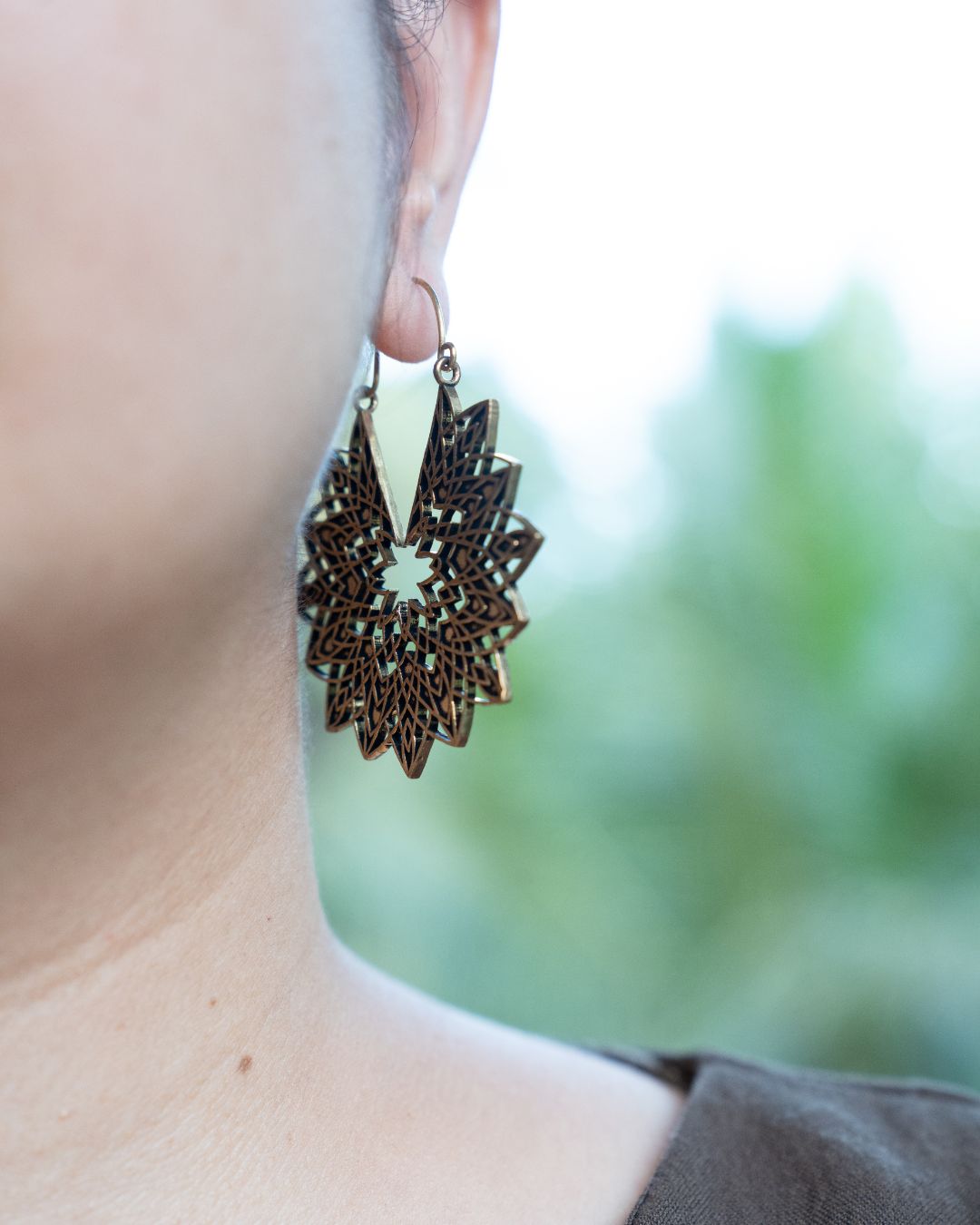 Sunweave – Sunburst Brass Statement Earrings - JUNUKA