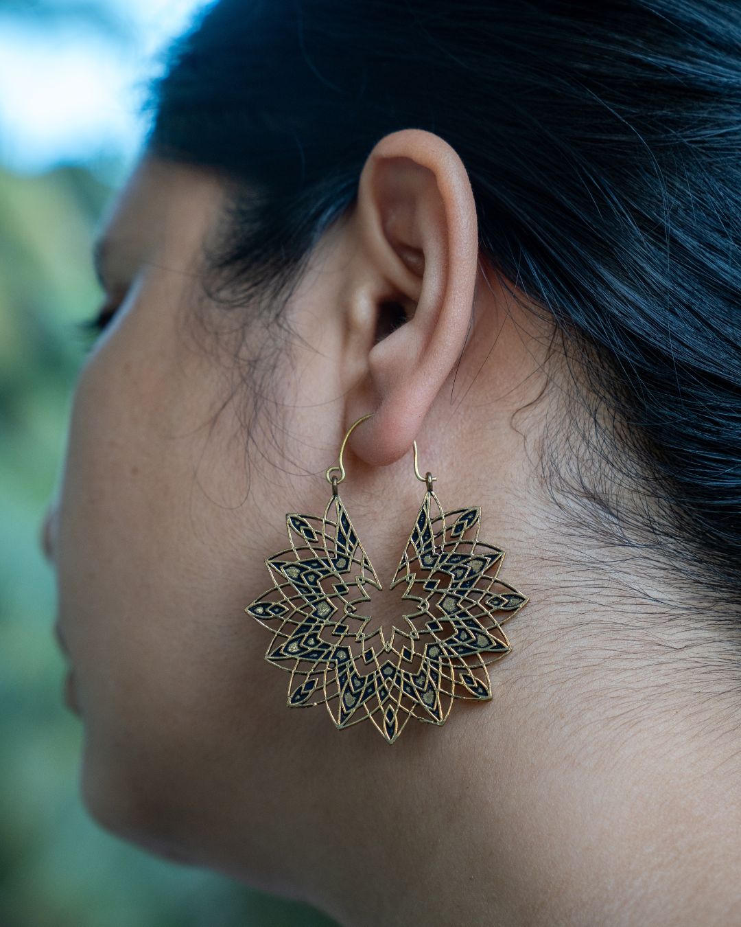 Sunweave – Sunburst Brass Statement Earrings - JUNUKA
