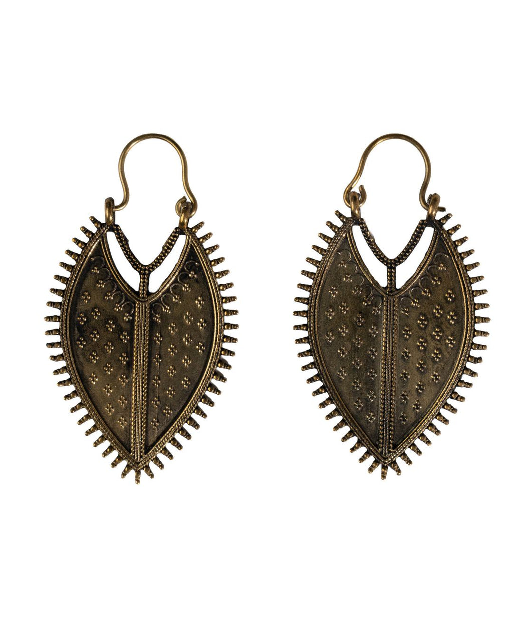 Aegis - Shield-Inspired Brass Statement Earrings - JUNUKA