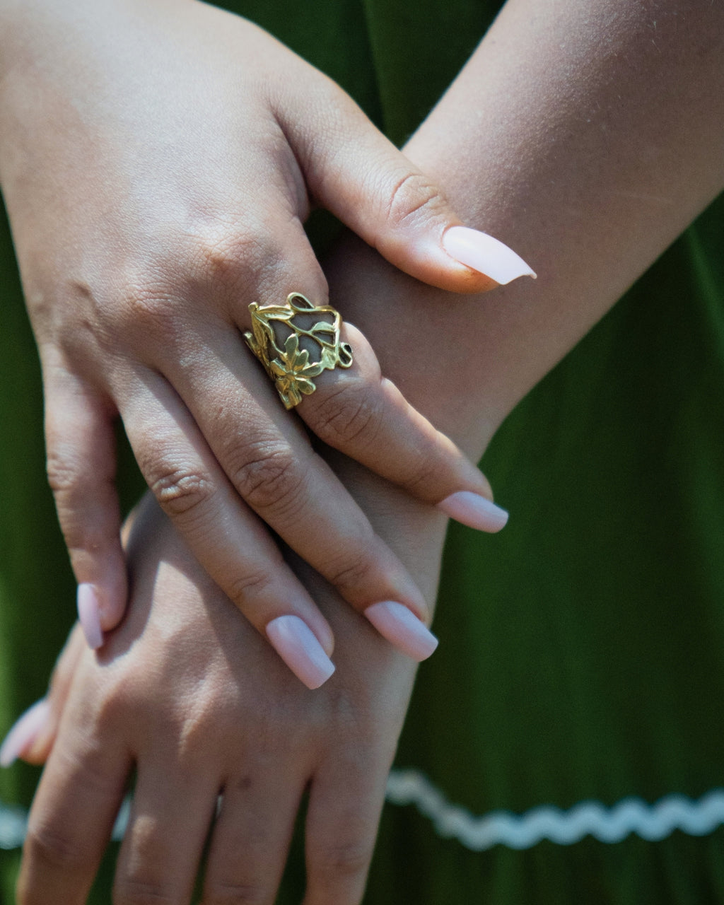 Bonphool - Wildflower Brass Statement Ring - JUNUKA