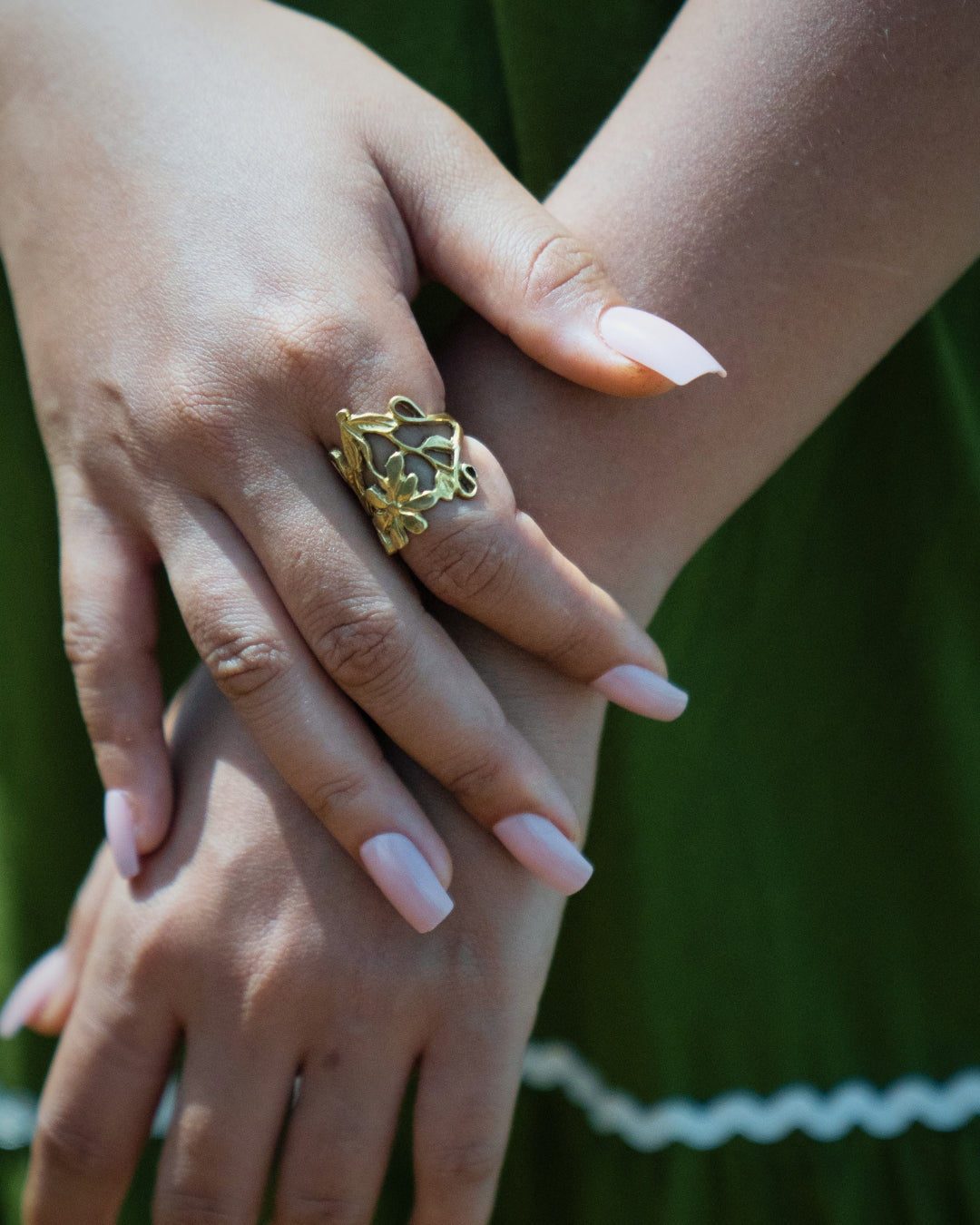 Bonphool - Wildflower Brass Statement Ring - JUNUKA