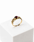 Vinecrest – Ornate Vine Detailed Gemstone Brass Ring