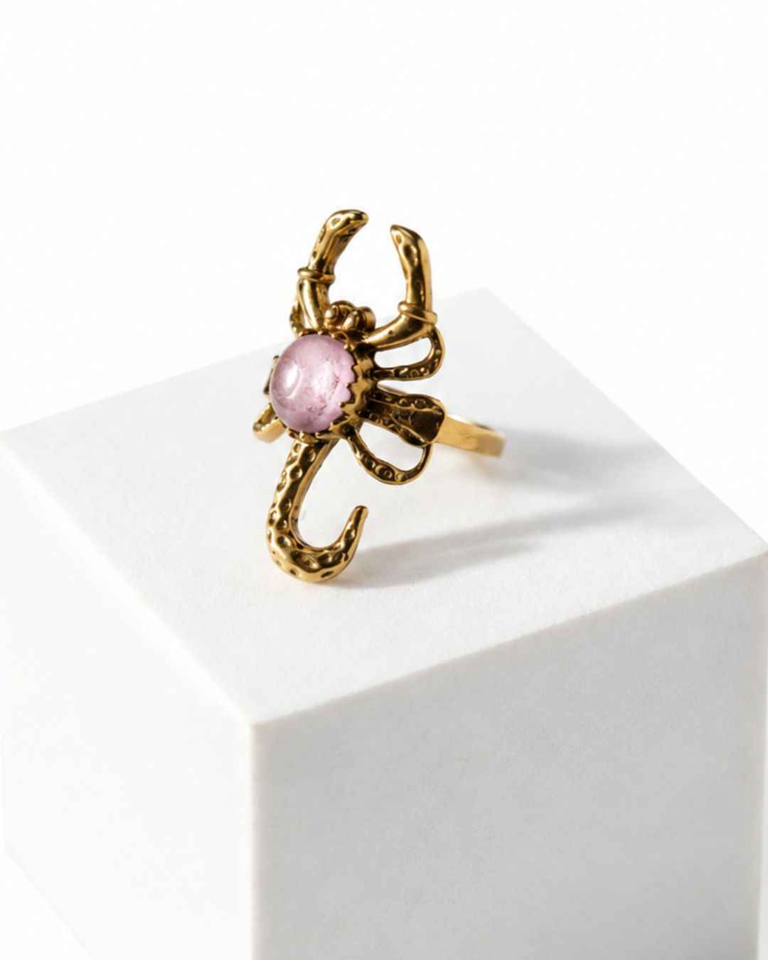 Bichhoo – Scorpion Brass Ring with Gemstone