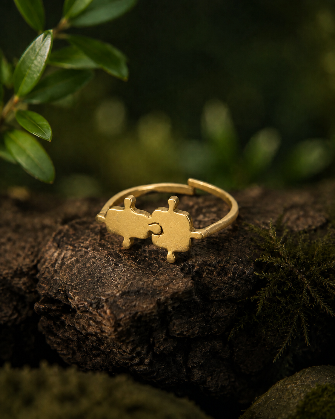 Puzzle – Puzzle Piece Brass Ring - JUNUKA