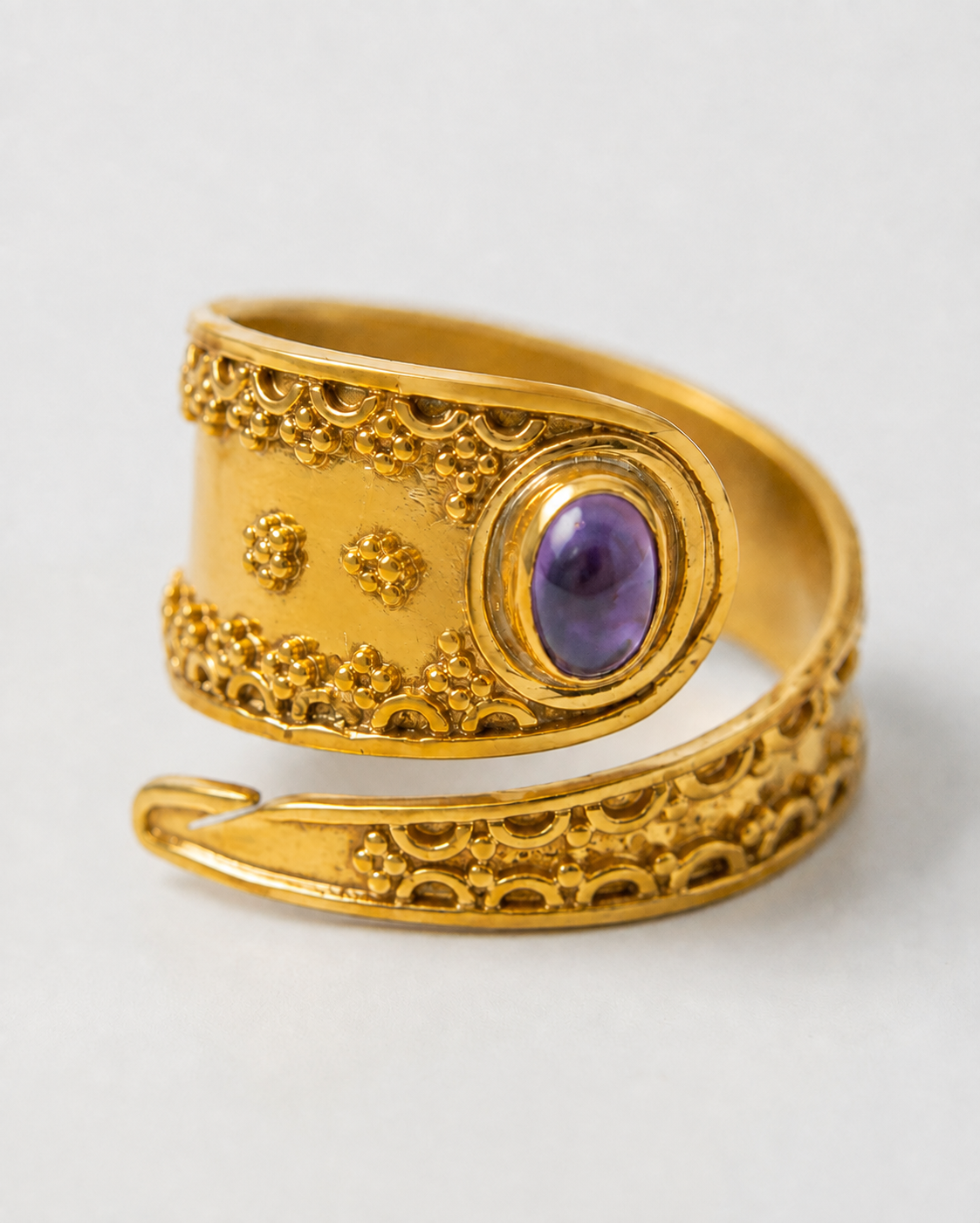Miraaj – Brass Wrap Ring with Stone - JUNUKA