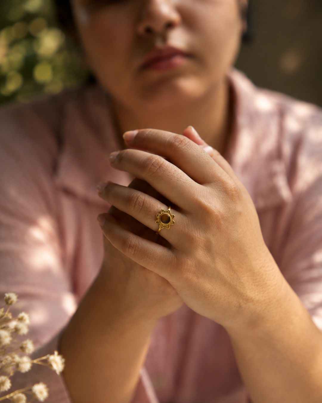 Moonbloom – Floral Brass Ring