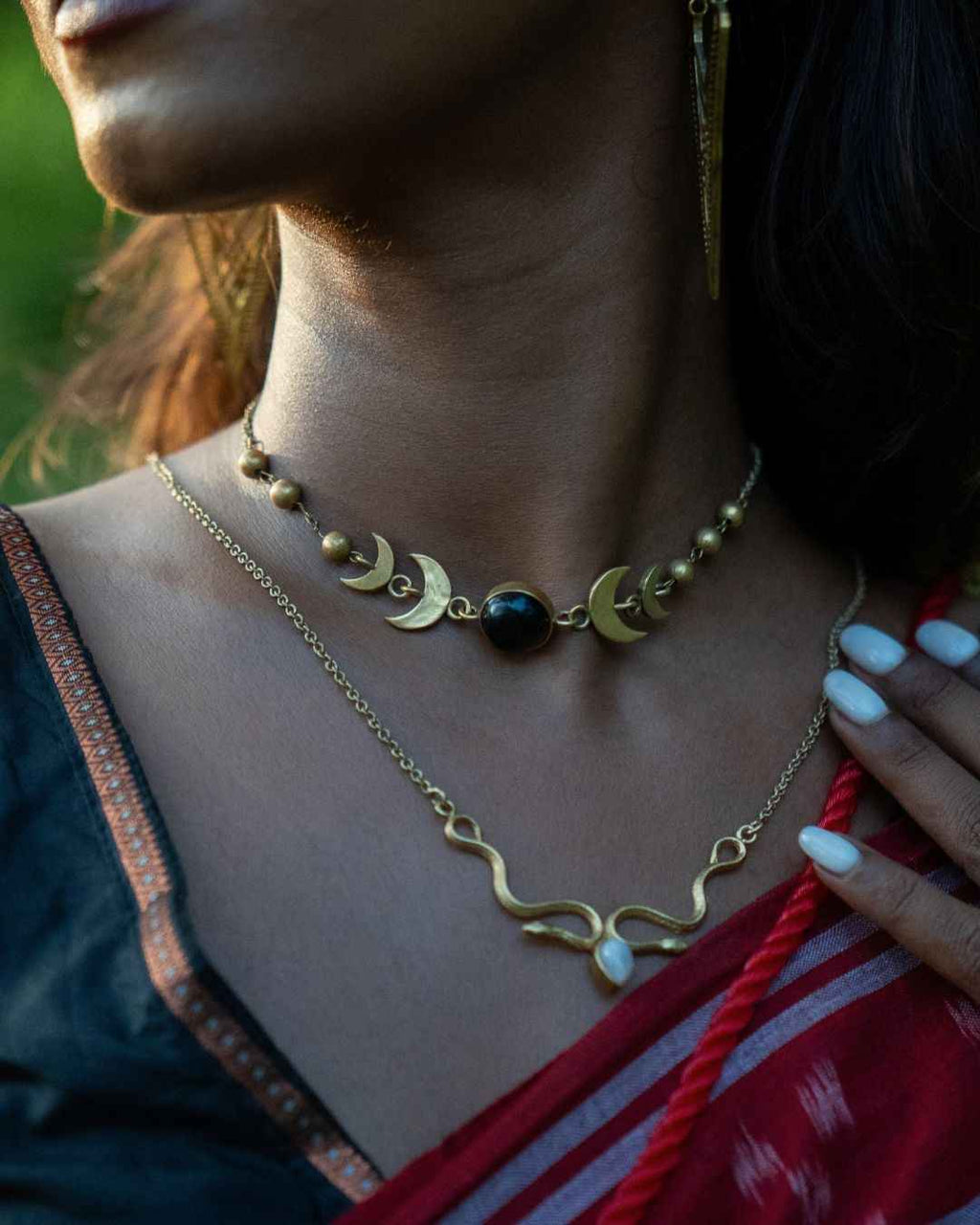 Moontide – Crescent Brass Choker Necklace