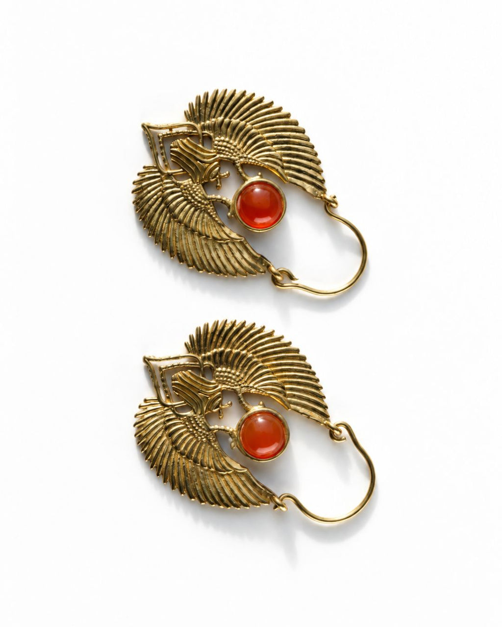 Khepra – Winged Scarab Brass Statement Earrings