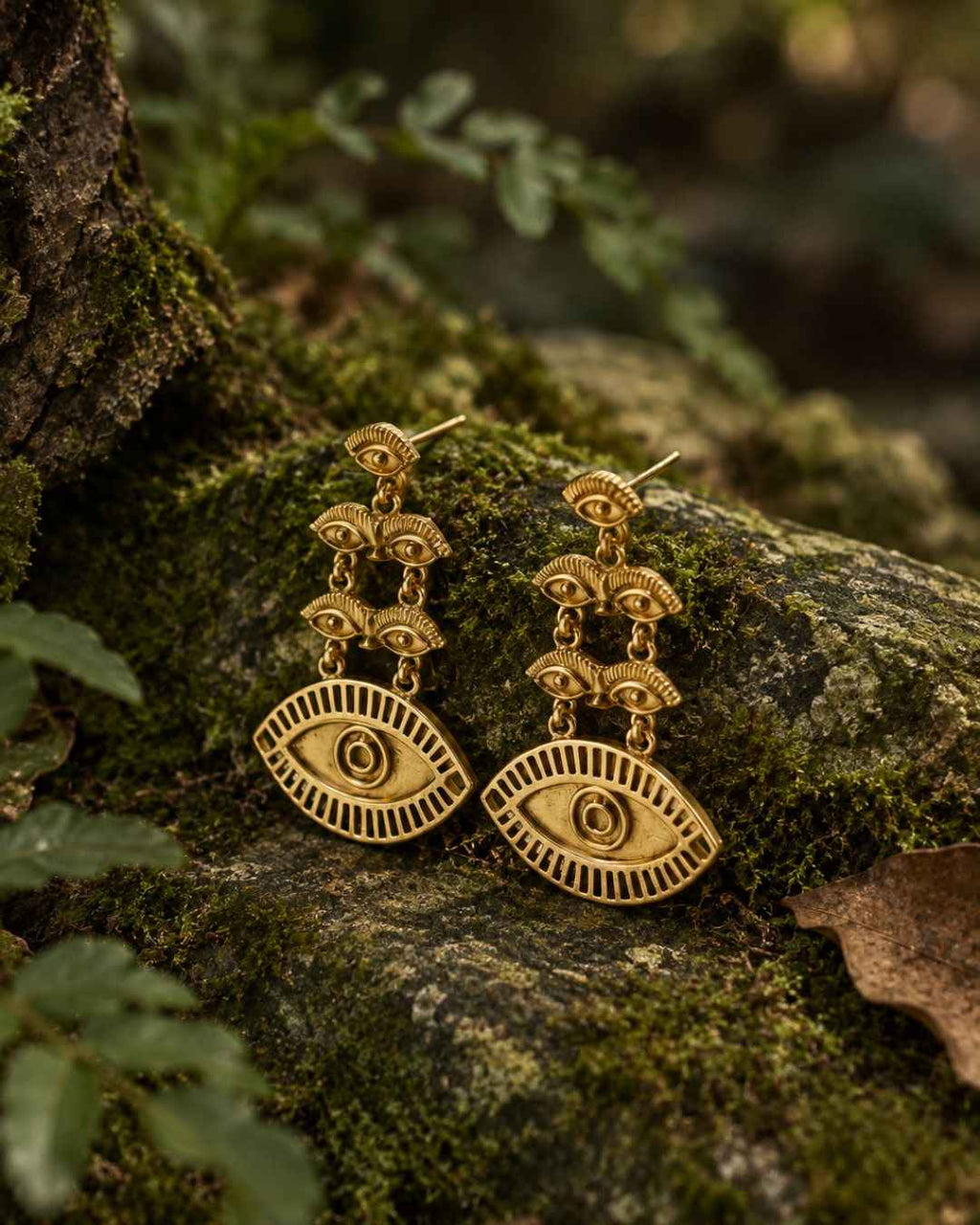 Eye for an Eye – Brass Eye Stud Earrings