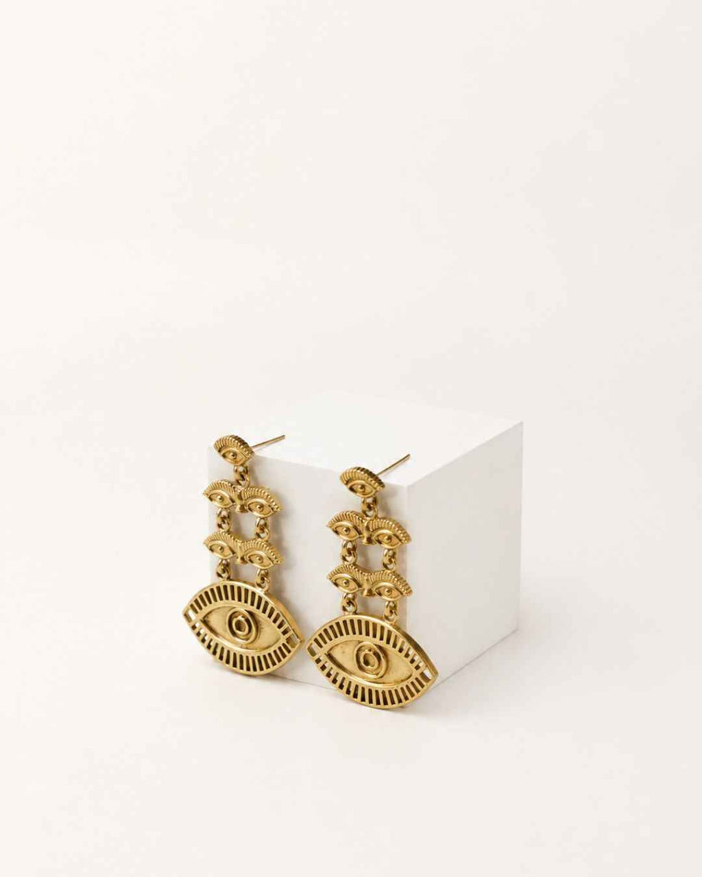 Eye for an Eye – Brass Eye Stud Earrings